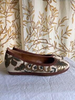 Dries Van Noten Floral Print Embroidered Ballet Flats